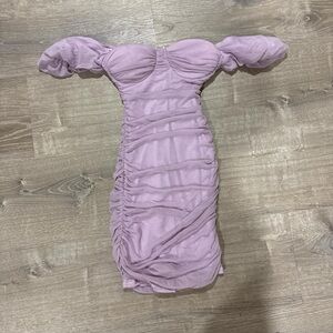 Windsor Lilac Off-Shoulder Mini Dress